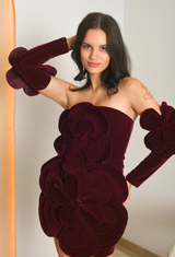 FOR RENT - Miss Rosier Floral Velvet Mini Dress