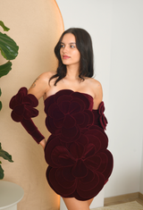 FOR RENT - Miss Rosier Floral Velvet Mini Dress