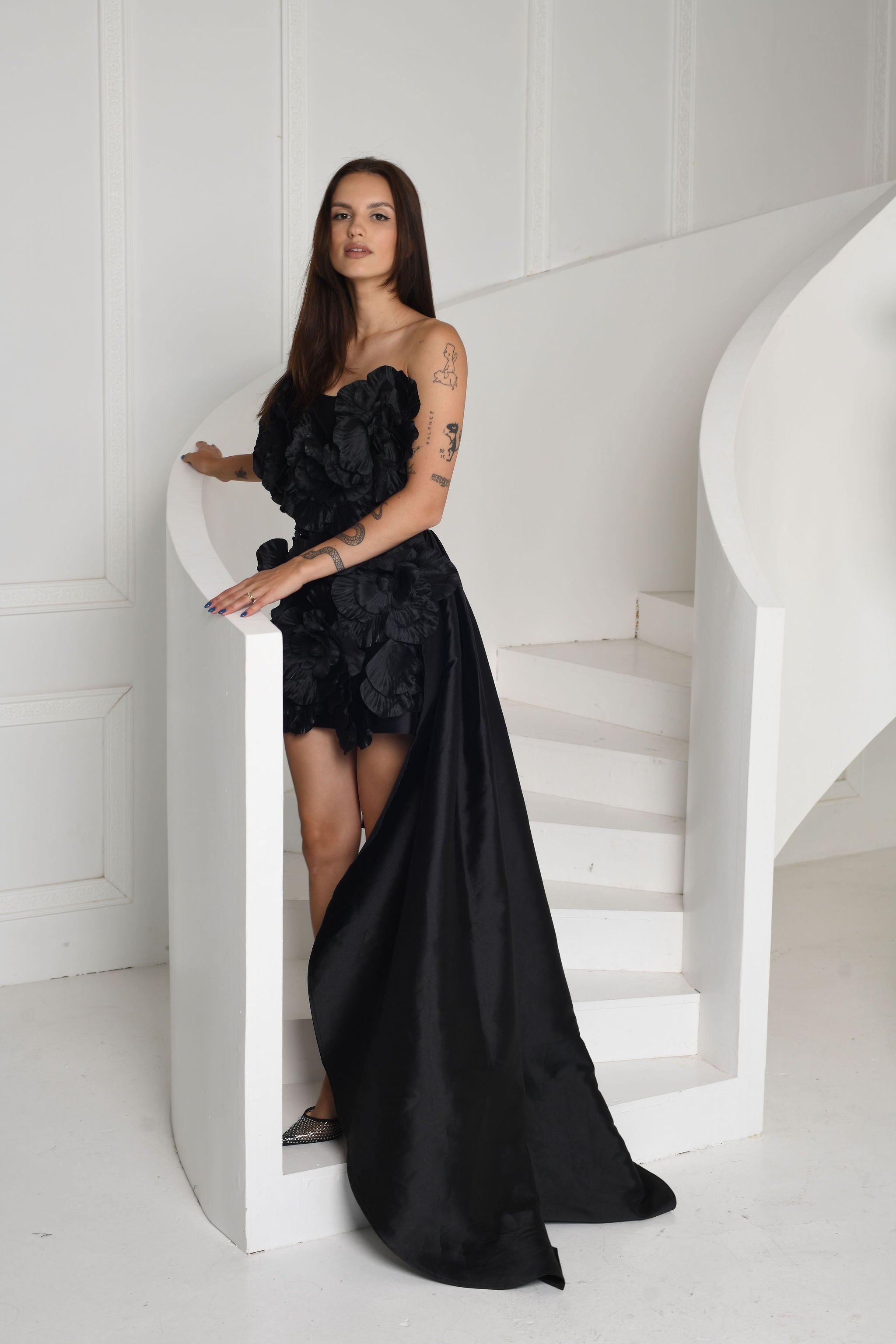 FOR RENT - F&P black, flower dress