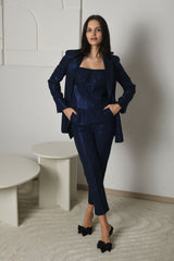 FOR RENT - Sapphire Shimmer Tailored Pantsuit