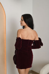 FOR RENT - Miss Rosier Floral Velvet Mini Dress