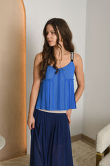 NUOMA - Karališka mėlyna PINKO plisuota maxi suknelė