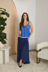 NUOMA - Karališka mėlyna PINKO plisuota maxi suknelė