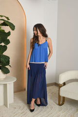 NUOMA - Karališka mėlyna PINKO plisuota maxi suknelė