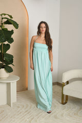 NUOMA- Aqua Breeze plisuota maxi suknelė
