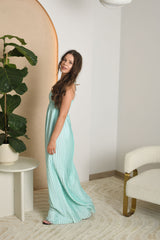 NUOMA- Aqua Breeze plisuota maxi suknelė