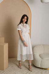 NUOMA - Lila midi suknelė su blizgučiais