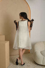 NUOMA - Emporio Armani daugiasluoksnė organzos mini suknelė