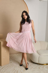 NUOMA - Grace berankovių klostuota midi suknelė