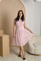 NUOMA - Grace berankovių klostuota midi suknelė