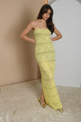 NUOMA - Lemon nėriniuota 2 dalių maxi suknelė