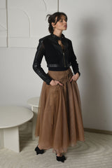 FOR RENT - Sienna Sheer Tulle Skirt & Leather Jacket Set