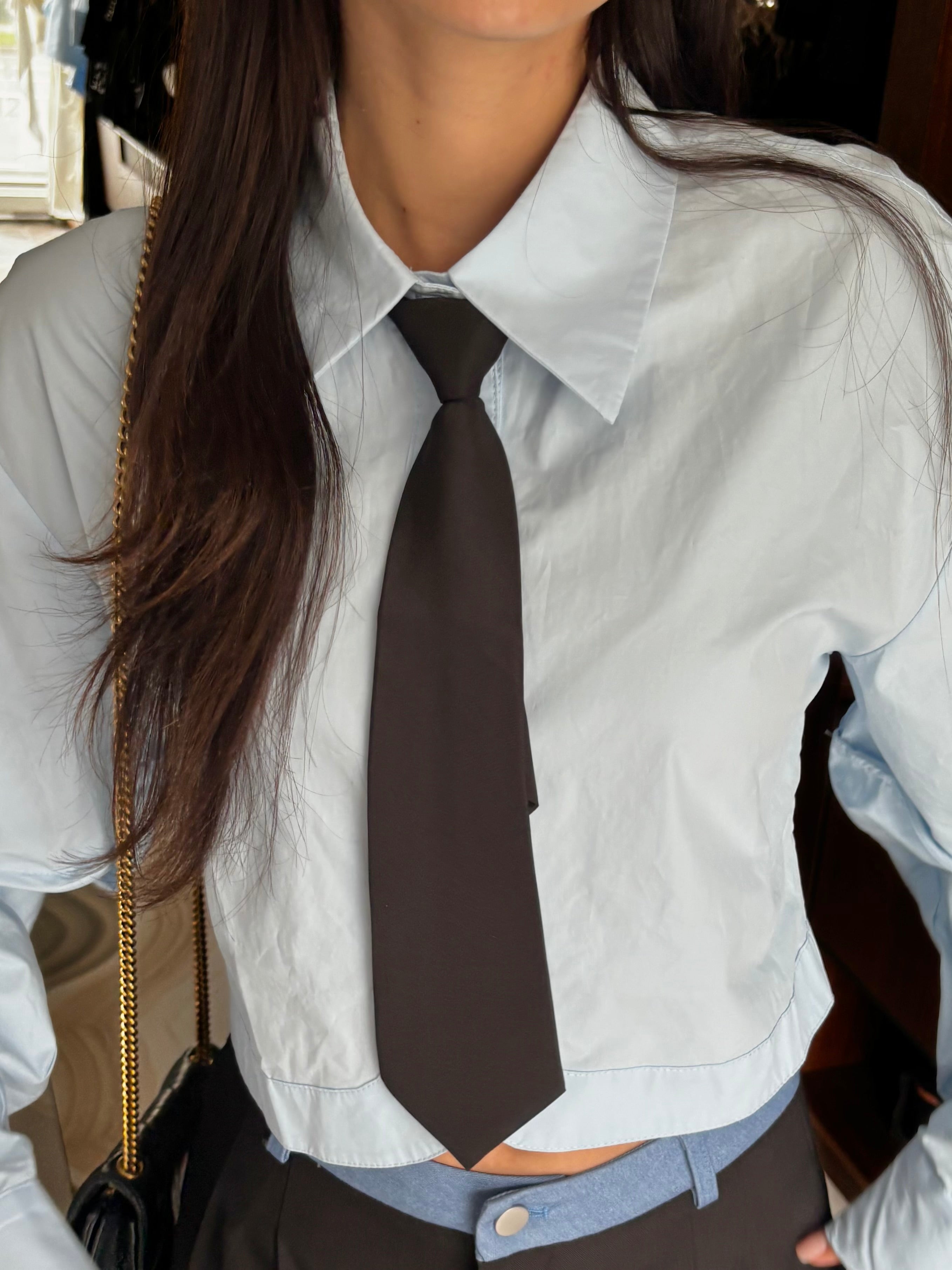 Curated by A.P Line - Emara Crop Shirt with Tie