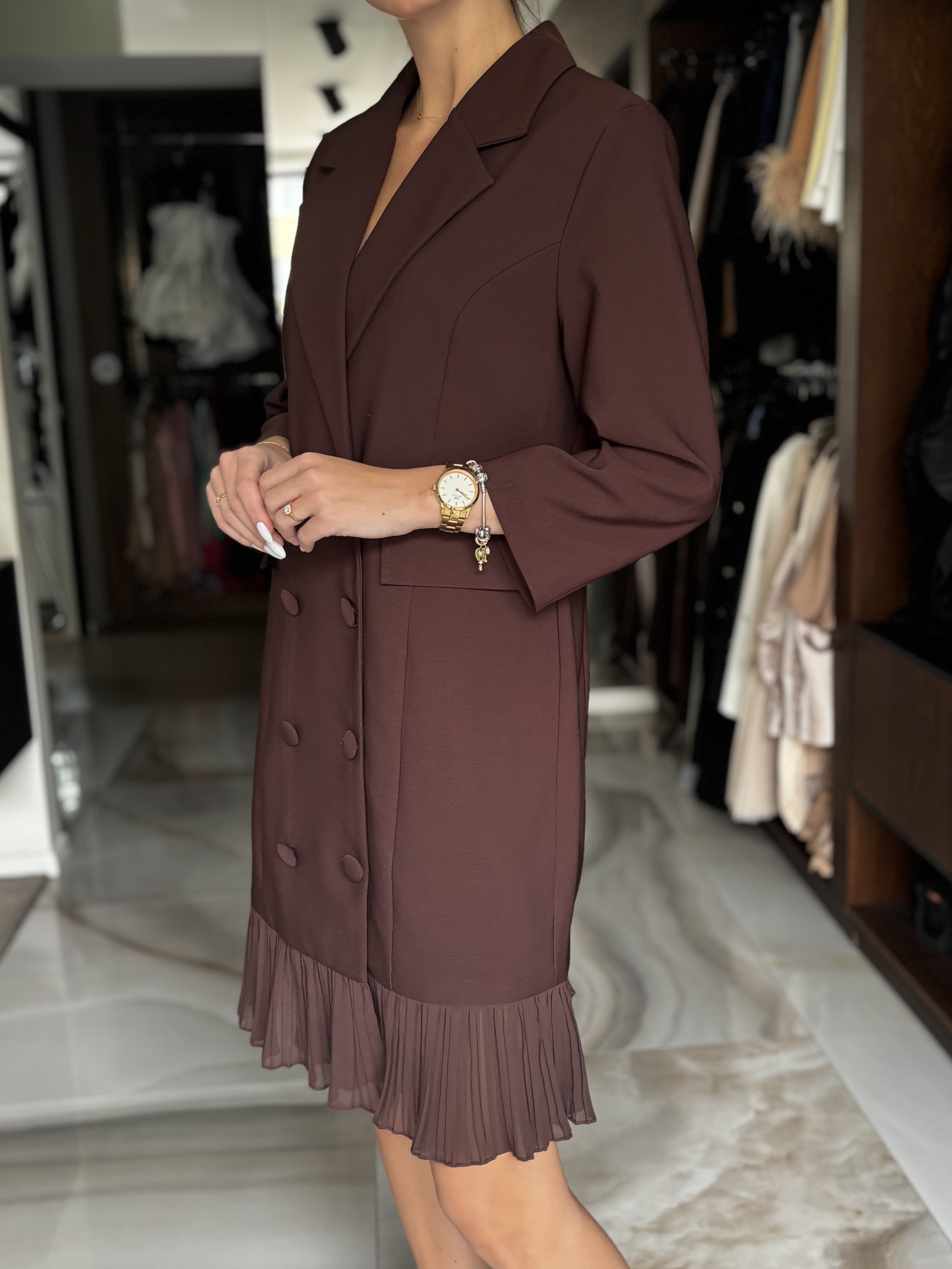 Brown Blazer Dress - Veridian
