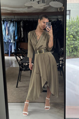 Atrinkta APLine - Olive suknelė