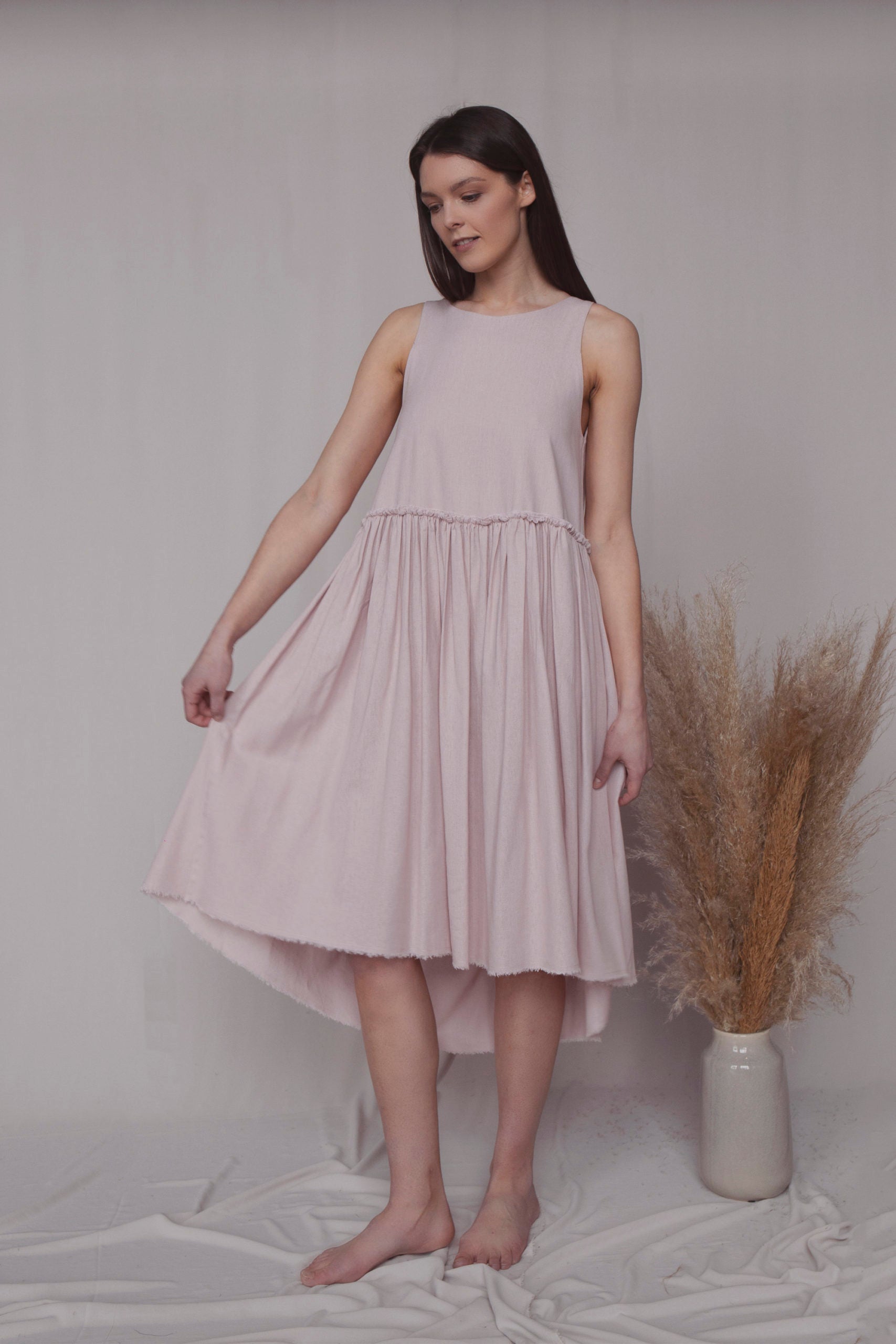 Linen dress sales a line