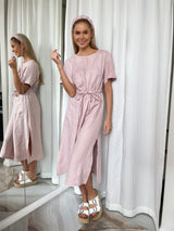 Berta Midi Lininė suknelė