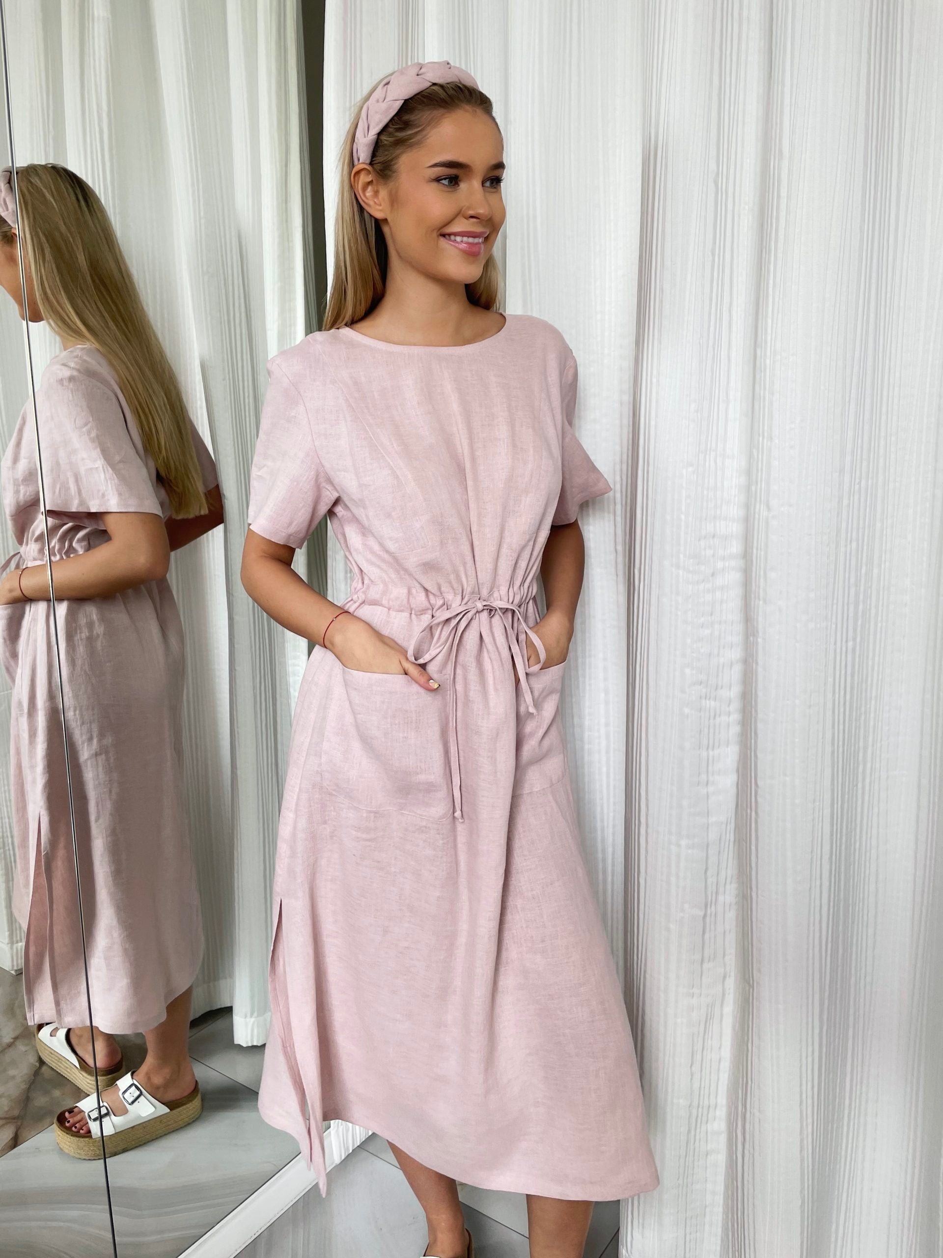 Berta Midi Lininė suknelė