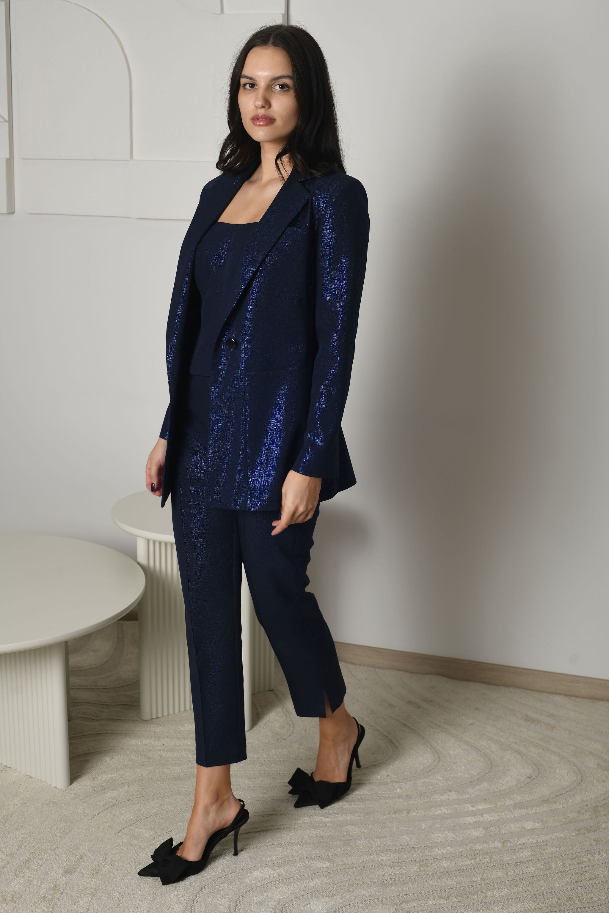 FOR RENT - Sapphire Shimmer Tailored Pantsuit