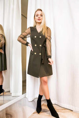 Goldflow Blazer Dress