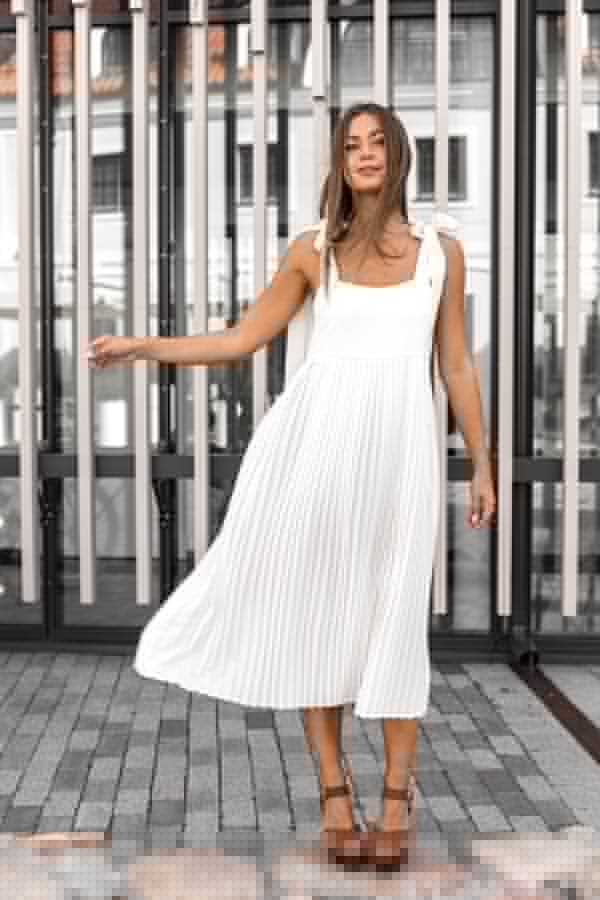 Dove Pleated Dress
