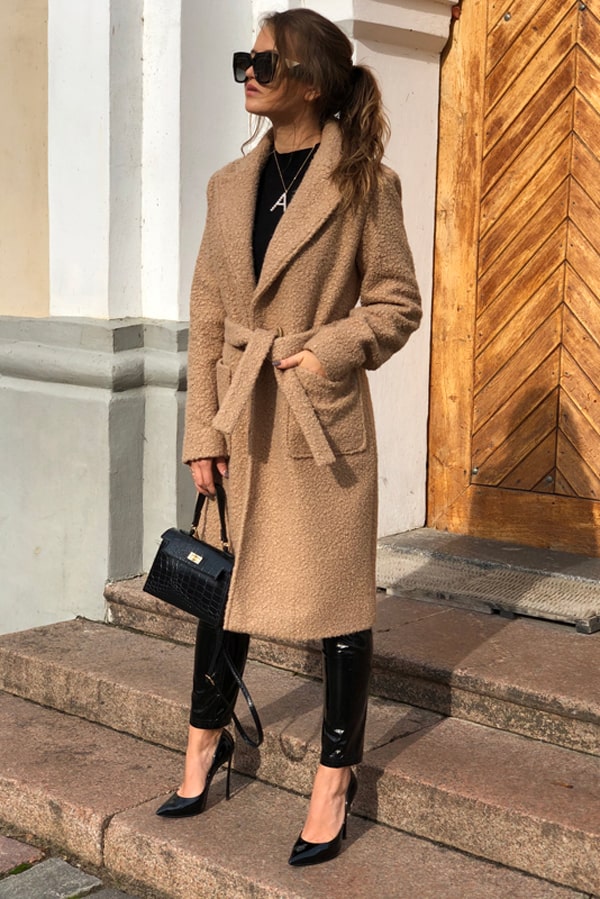 Amila maišytos vilnos paltas