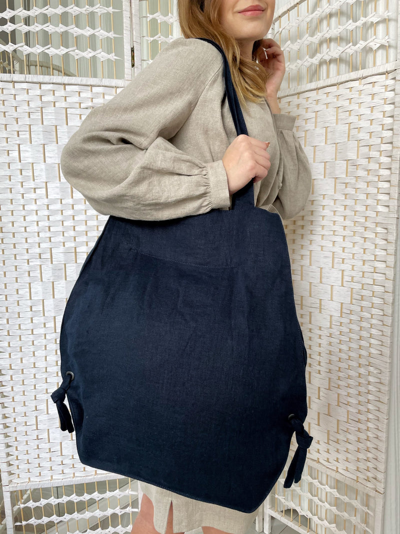 Blake Linen Tote Bag