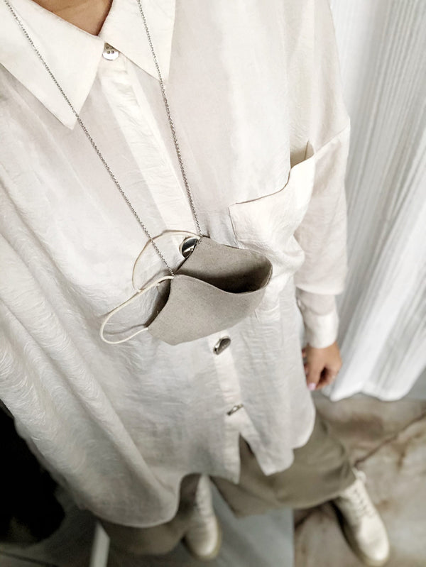 Linen Face Mask With Chain